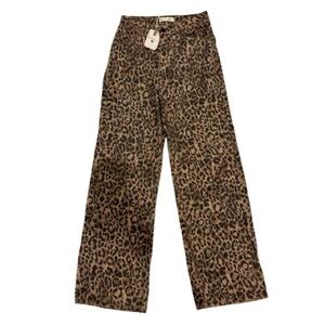Leopard straight leg jeans